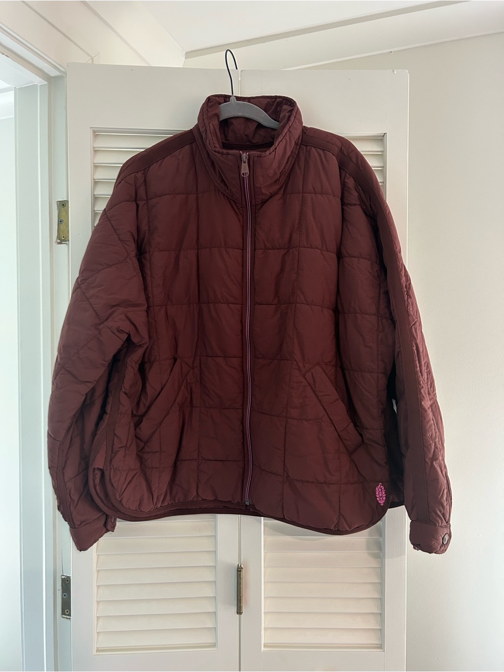 Free People FP Movement Pippa Packable Puffer Jacket Bitter Chocolate Brown L - Picture 2 of 7